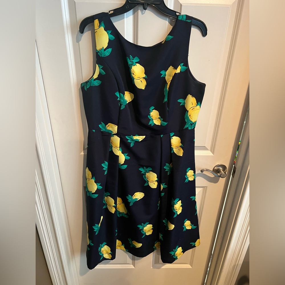 Navy blue with lemon dress